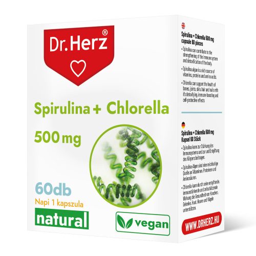Dr. Herz Spirulina + Chlorella 60 db kapszula