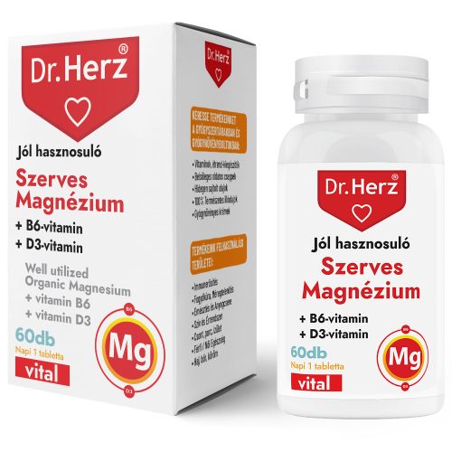 Dr. Herz Jól Hasznosuló Szerves Magnézium + B6 + D3 60db tabletta